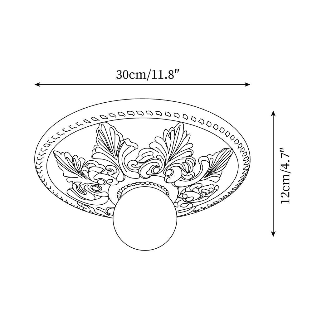 Deckenleuchte Kunstharz Baldachin Glas Kugel Klassisch Verziert | Cielum