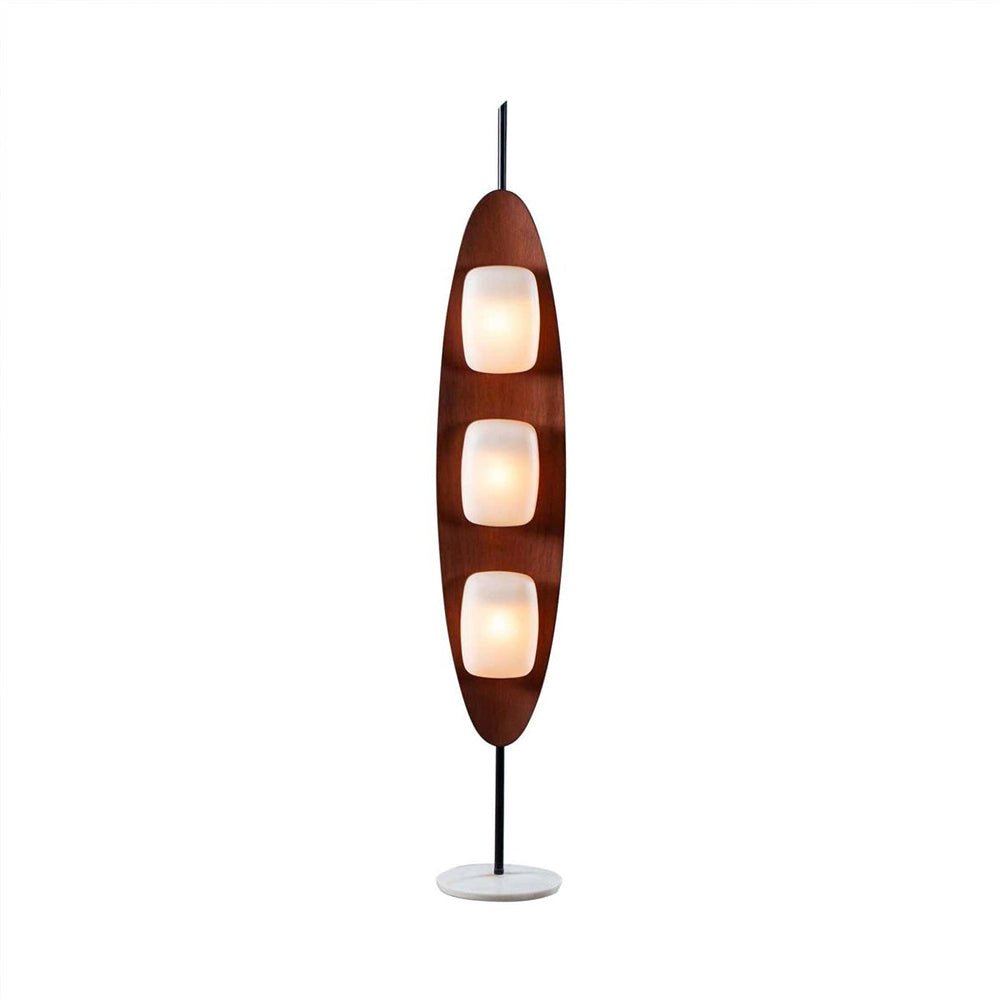Camirara Stehleuchte aus Marmor in Teak-Farbe
