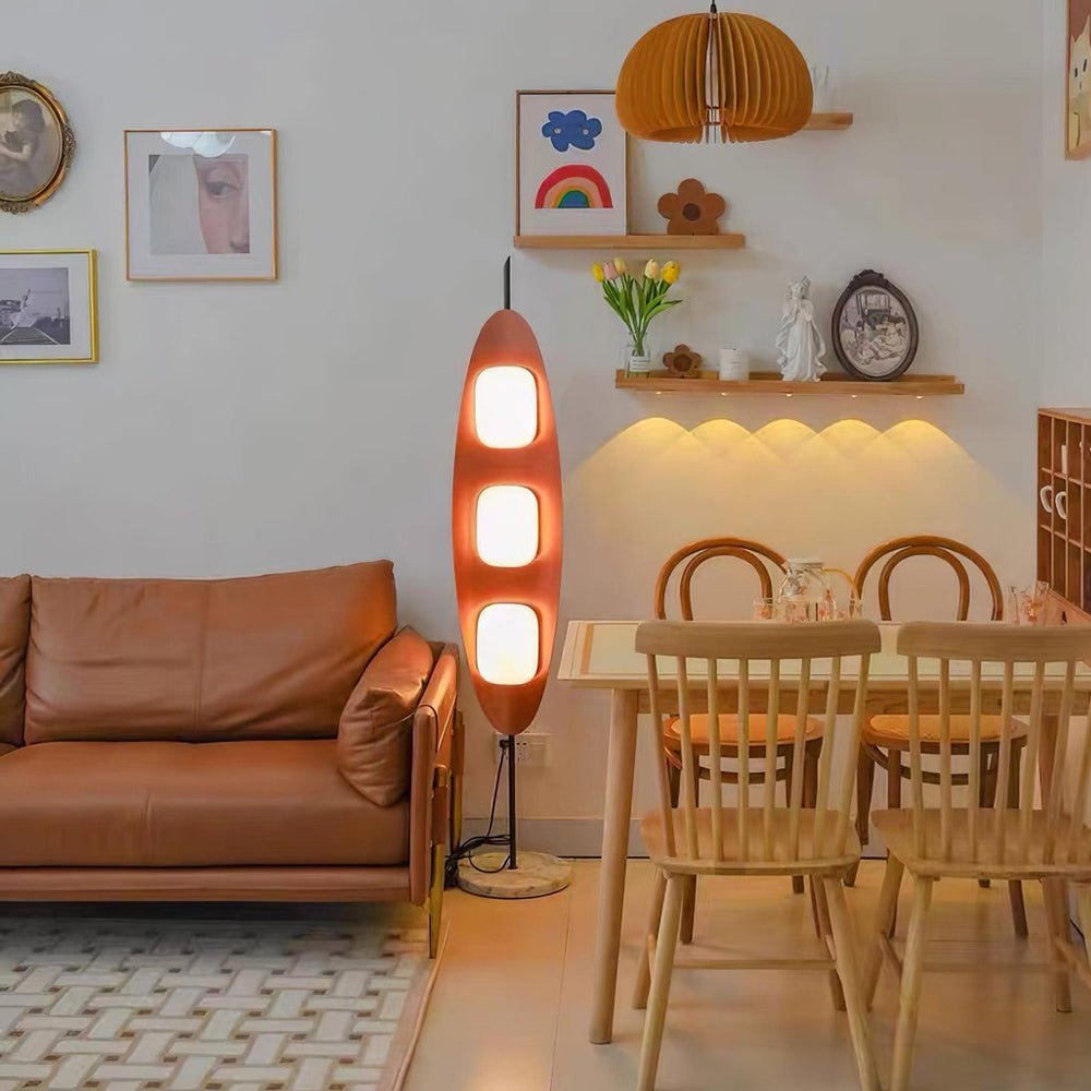 Camirara Stehleuchte aus Marmor in Teak-Farbe