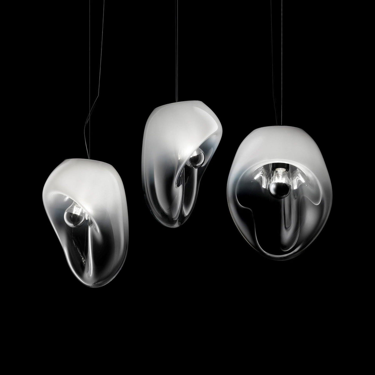 Rune Minimalistische Pendelleuchte aus transparentem Glas