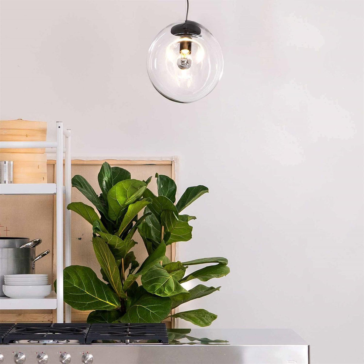Rune Minimalistische Pendelleuchte aus transparentem Glas