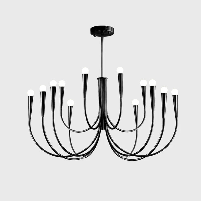 Orioaria Kronleuchter Swoop Arm in Messing minimalistisch