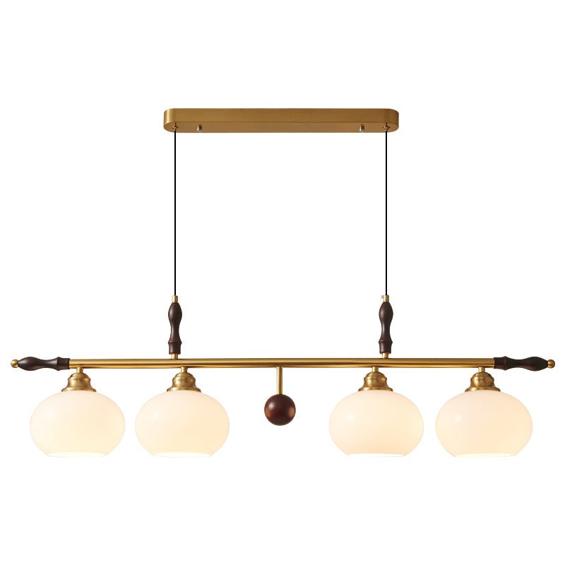 Runell Premium Elegance Traditionelle Pendelleuchte aus Holz und Glas