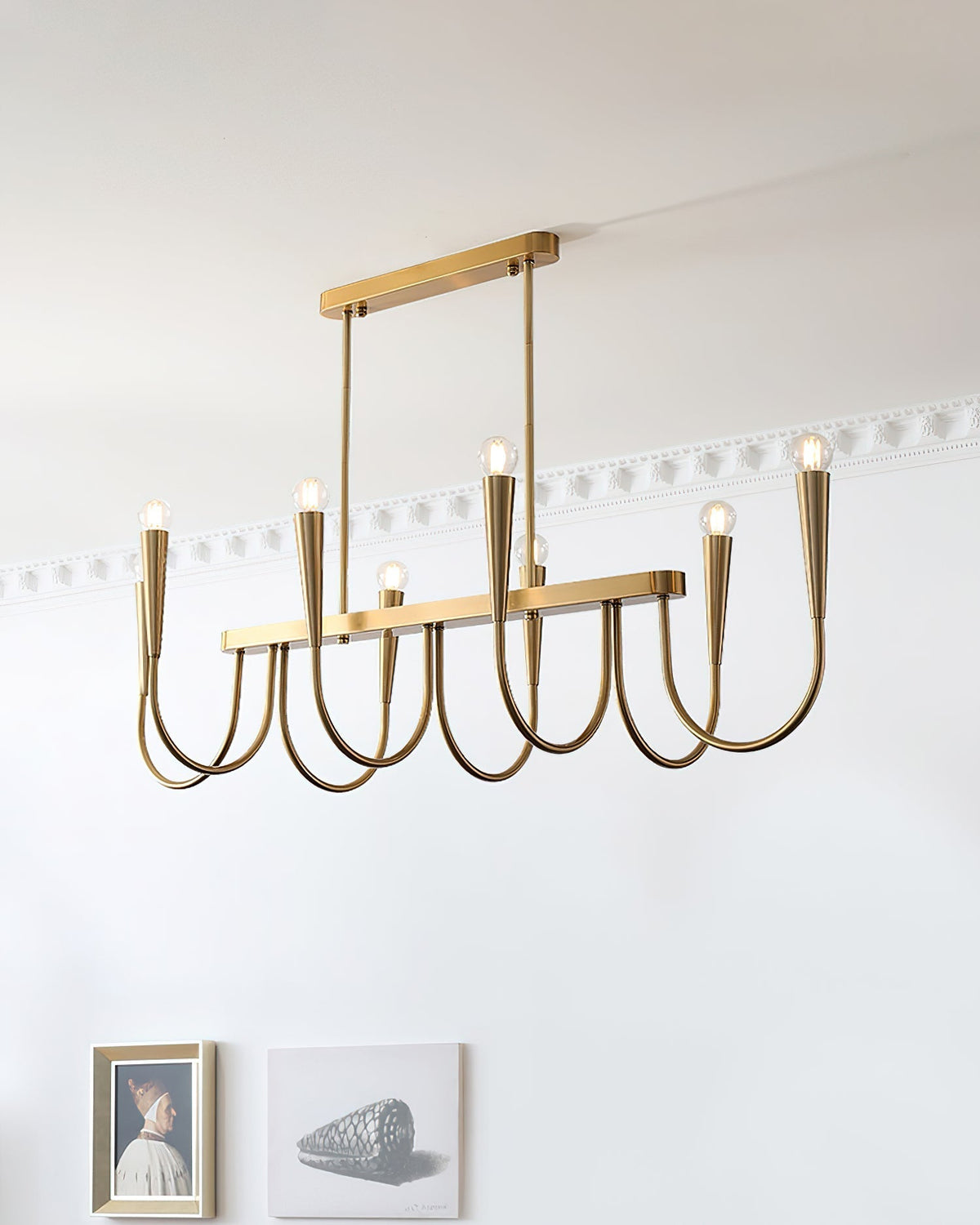 Oriiora Kronleuchter Gold Symphony gebogen elegant