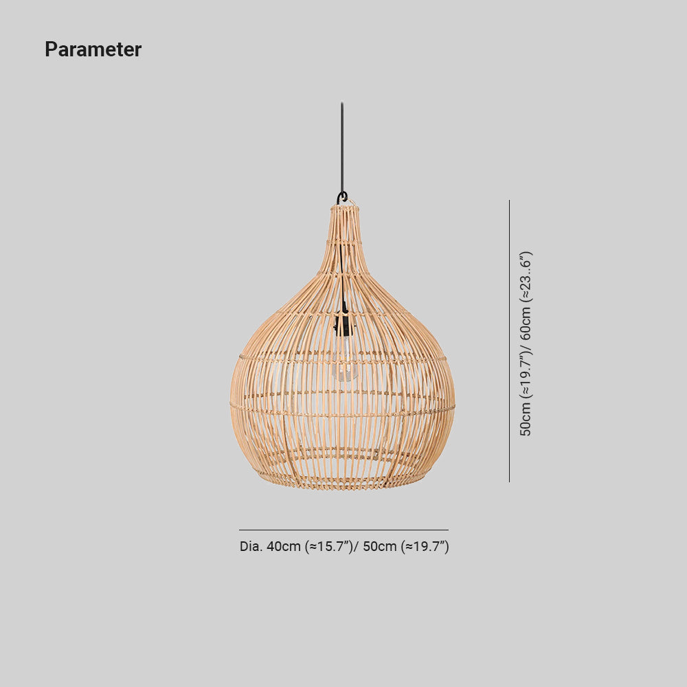Muto Japanische Pendelleuchte Rattan Schlafzimmer/Esszimmer/Wohnzimmer