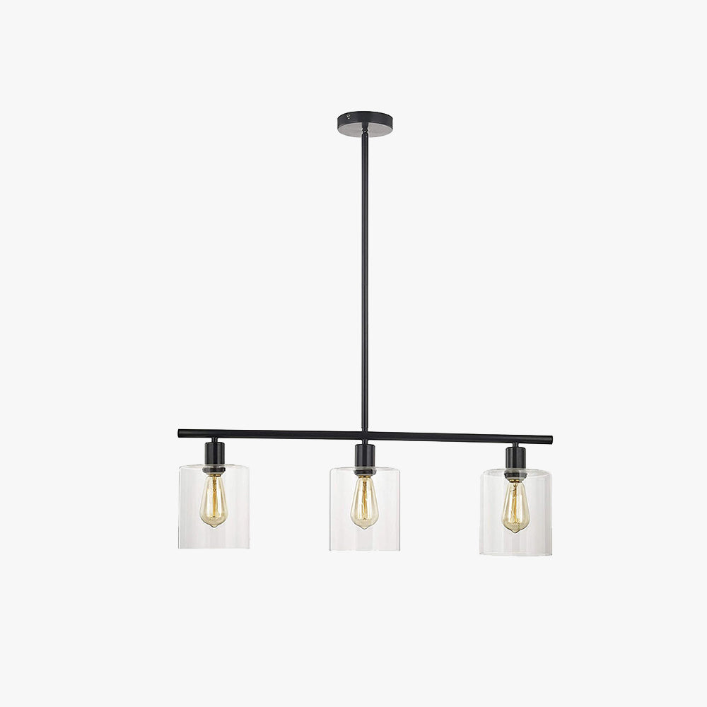 Arisha Industrial LED Kronleuchter Schwarz Metall Kücheninsel