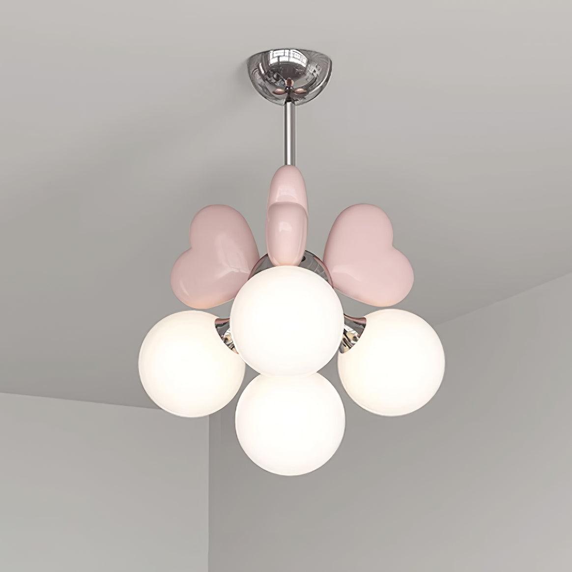 Kronleuchter Heart Accents Kugel-Lampenschirme verspielt modern Kinderzimmer