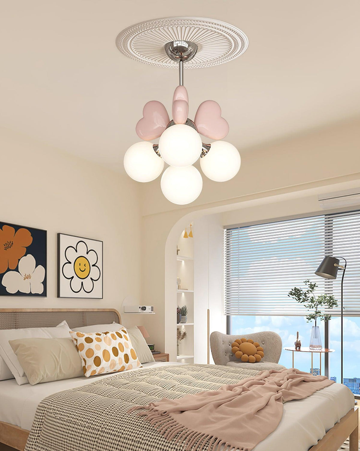Kronleuchter Heart Accents Kugel-Lampenschirme verspielt modern Kinderzimmer