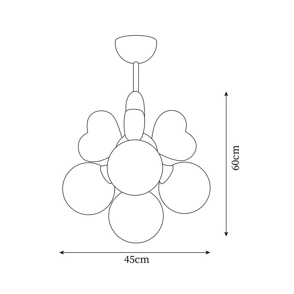 Kronleuchter Heart Accents Kugel-Lampenschirme verspielt modern Kinderzimmer