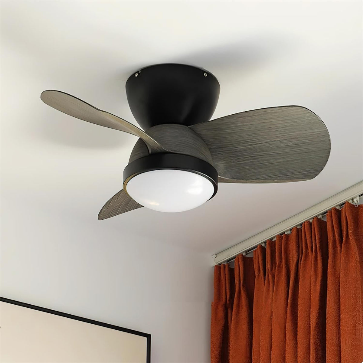 Rinerel Moderner Deckenventilator mit Beleuchtung aus Holz