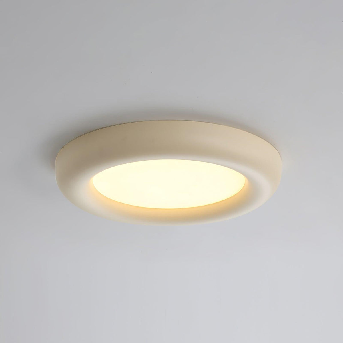 Deckenleuchte Beige flache Deckenleuchte mit Baldachin minimalistisch