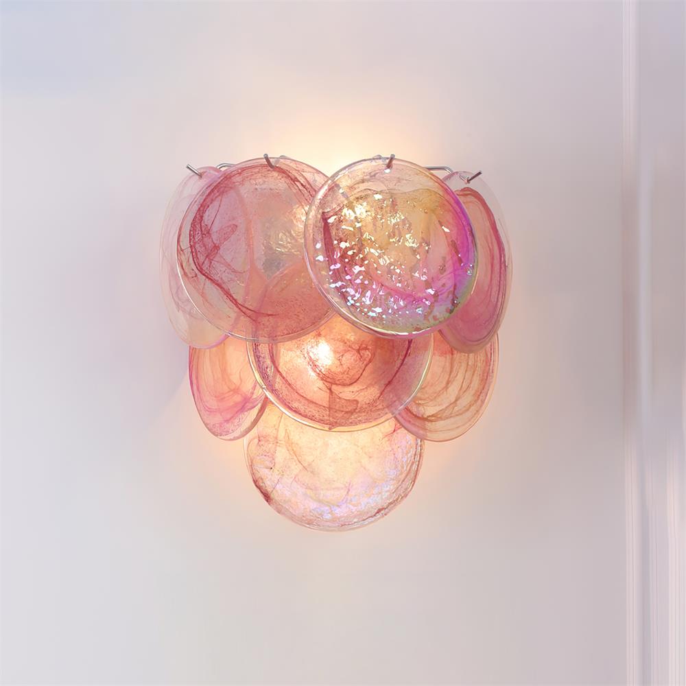 Opalara Pink Capiz-Shell-Wandleuchte