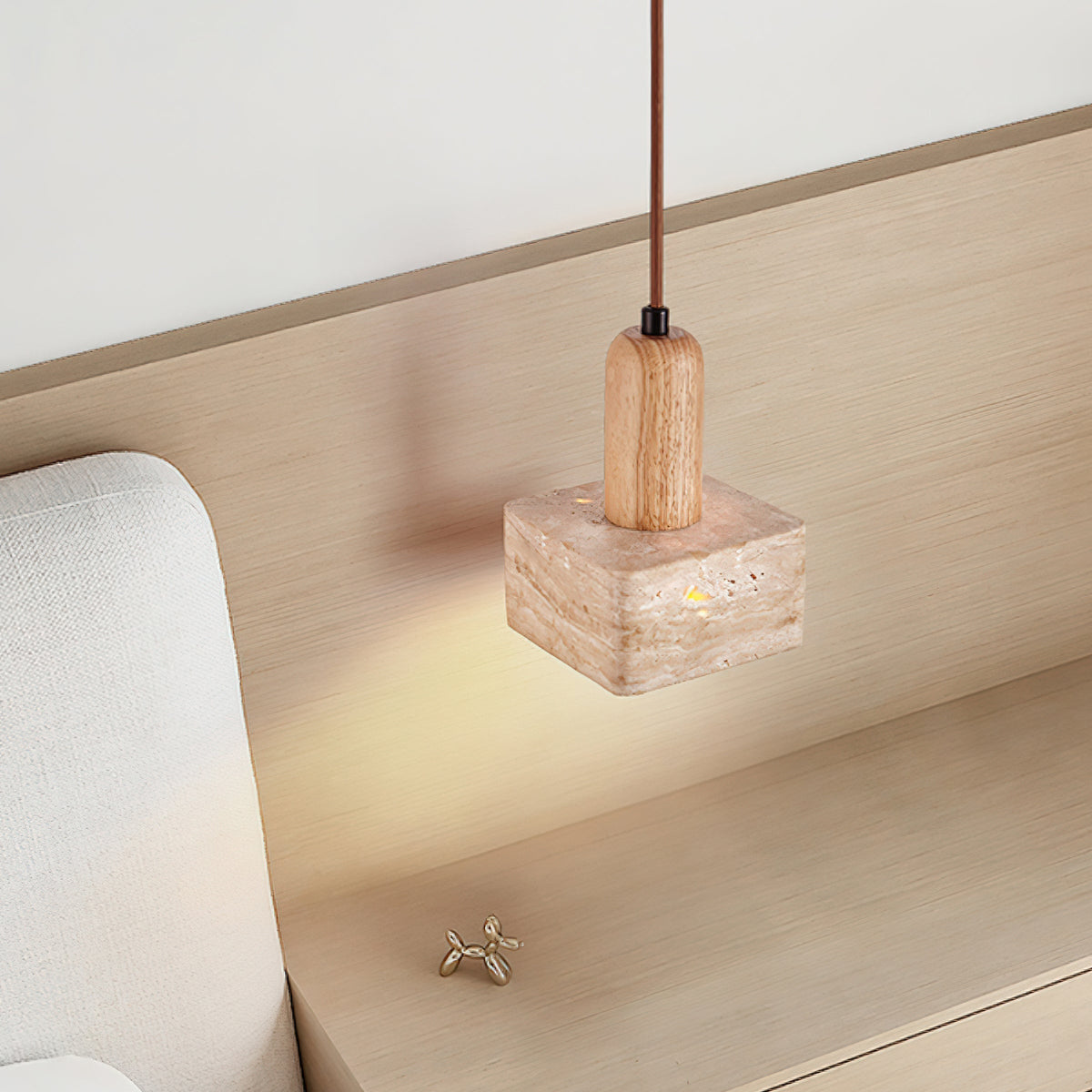 Lava Pendelleuchte aus Travertin