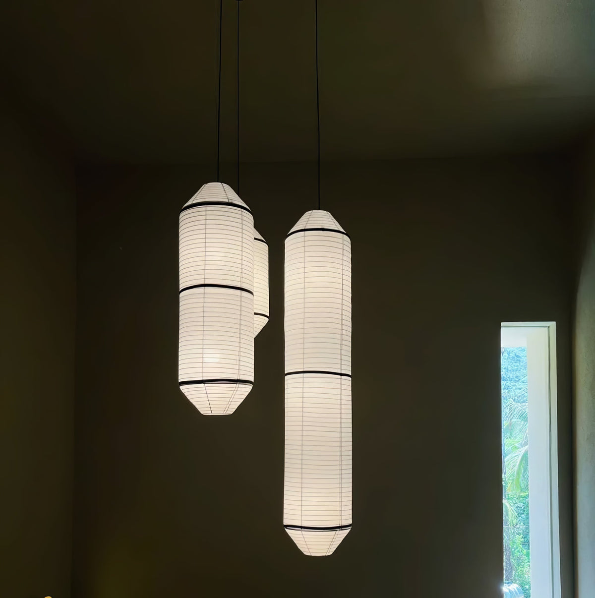 Oren zeitgenössische minimalistische Pendelleuchte aus natürlicher Maulbeerseide