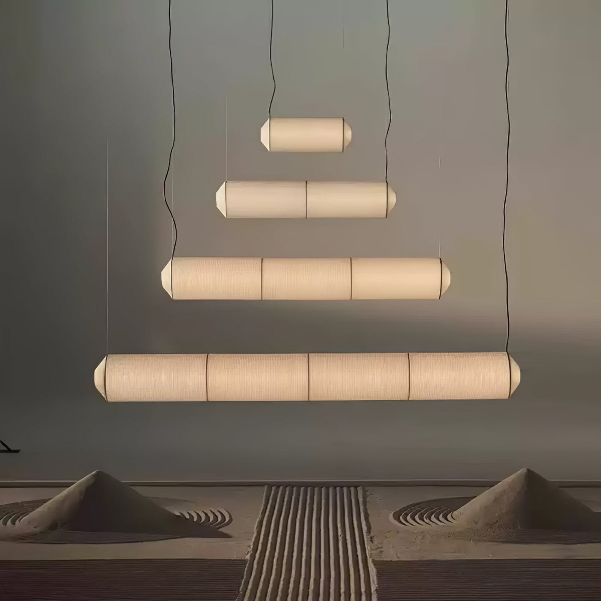 Oren zeitgenössische minimalistische Pendelleuchte aus natürlicher Maulbeerseide
