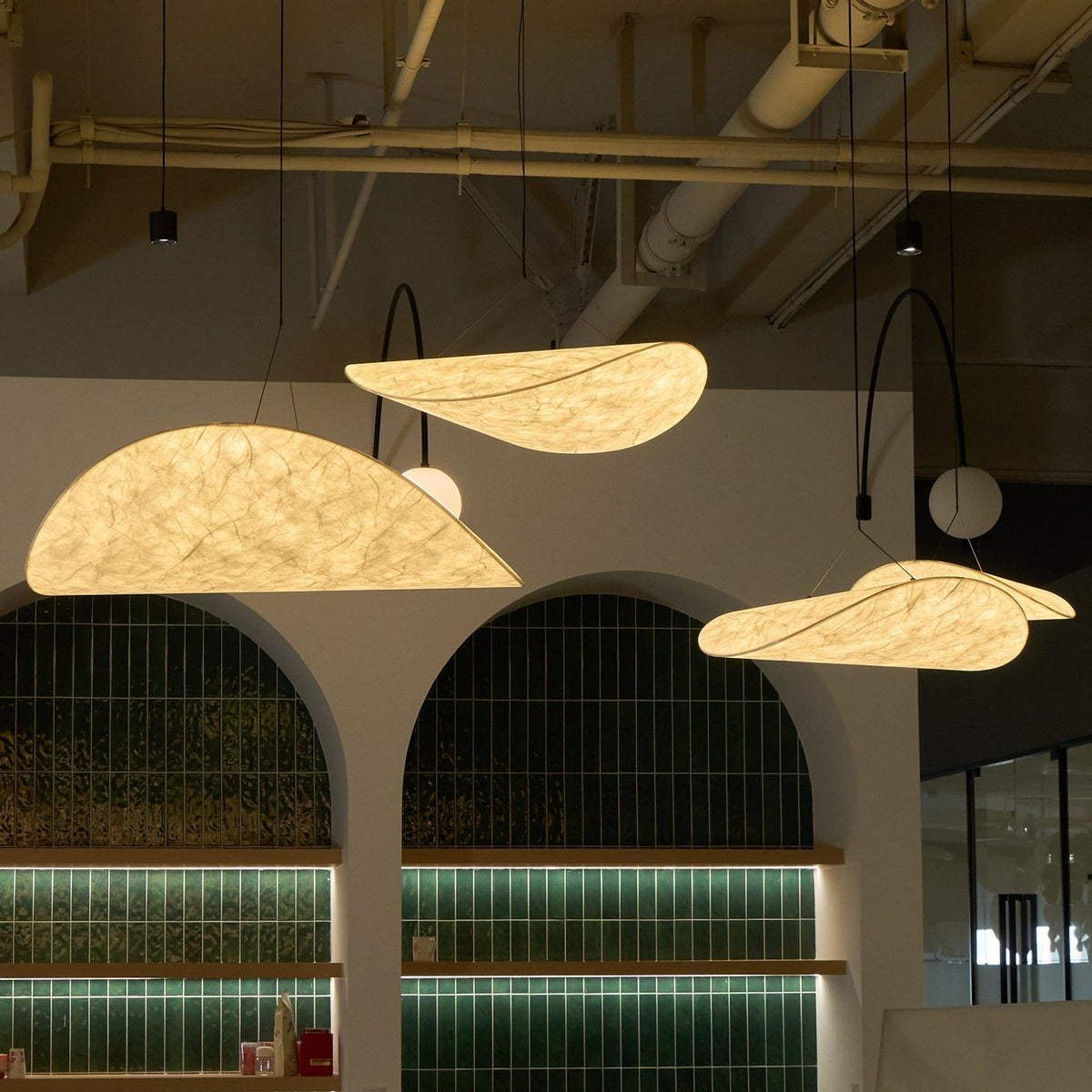 Luminette Minimalistische Seidensatin-Pendelleuchte