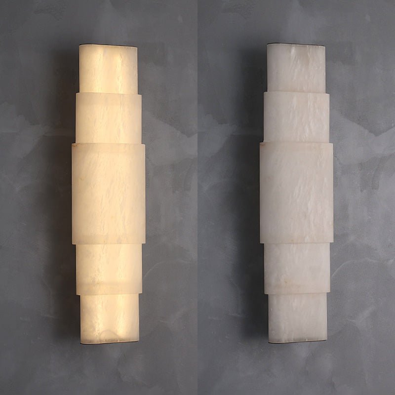 Dornette gestapelte Alabaster-Wandleuchte mit mehrschichtigem Lampenschirm