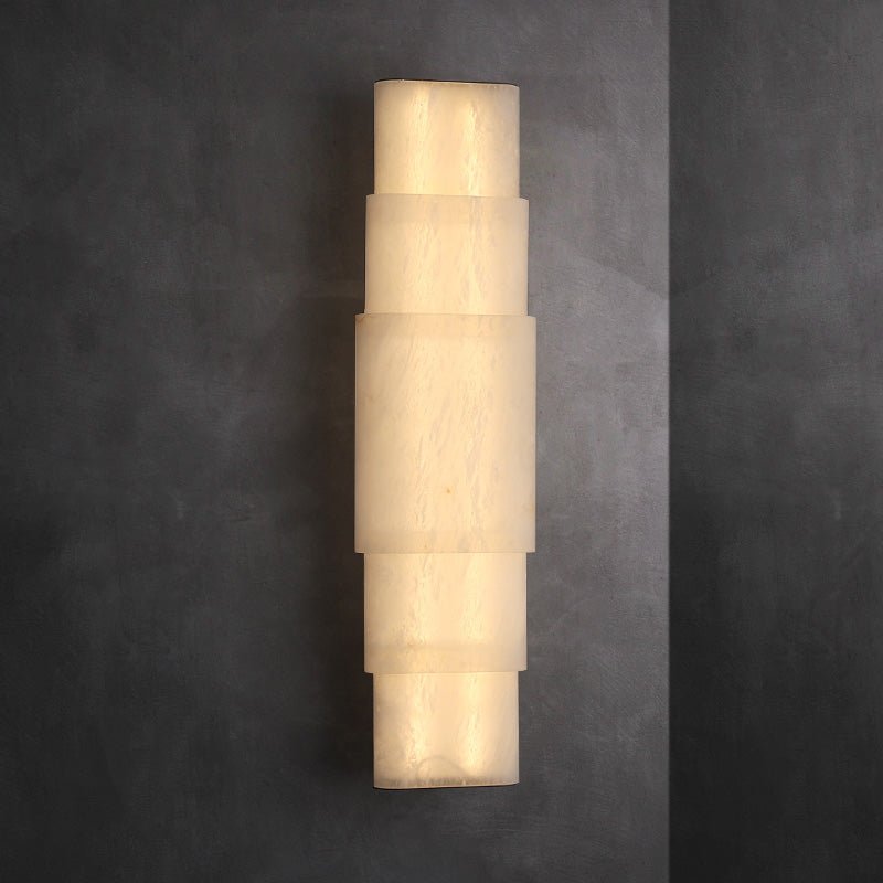 Dornette gestapelte Alabaster-Wandleuchte mit mehrschichtigem Lampenschirm