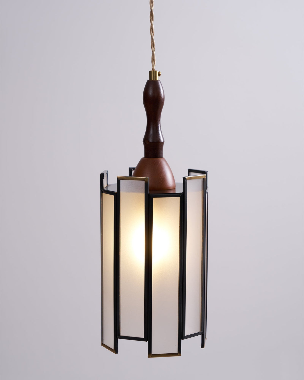 Creshen Pendelleuchte aus Holz und Glas im Vintage-Stil