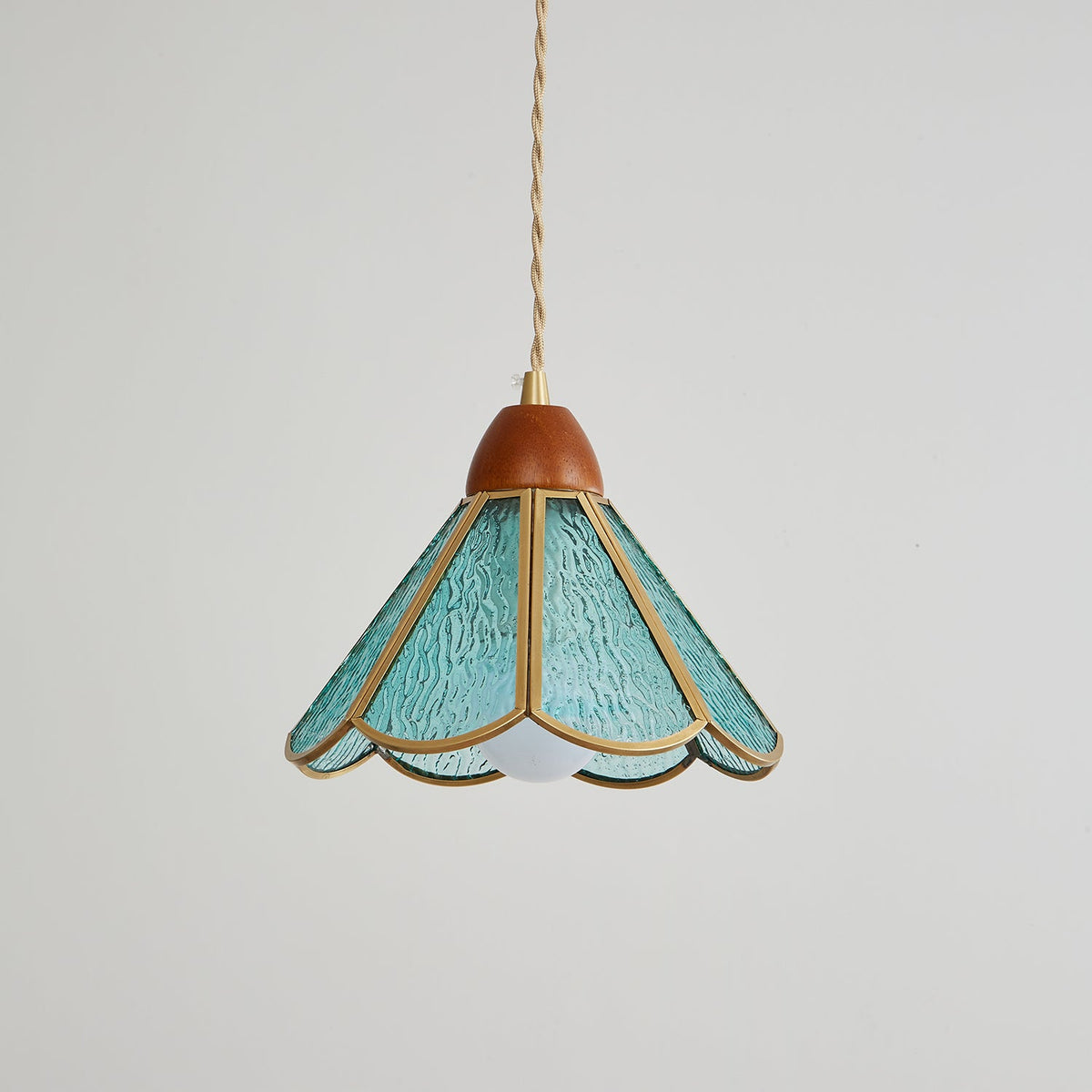 Creshen Pendelleuchte aus Holz und Glas im Vintage-Stil