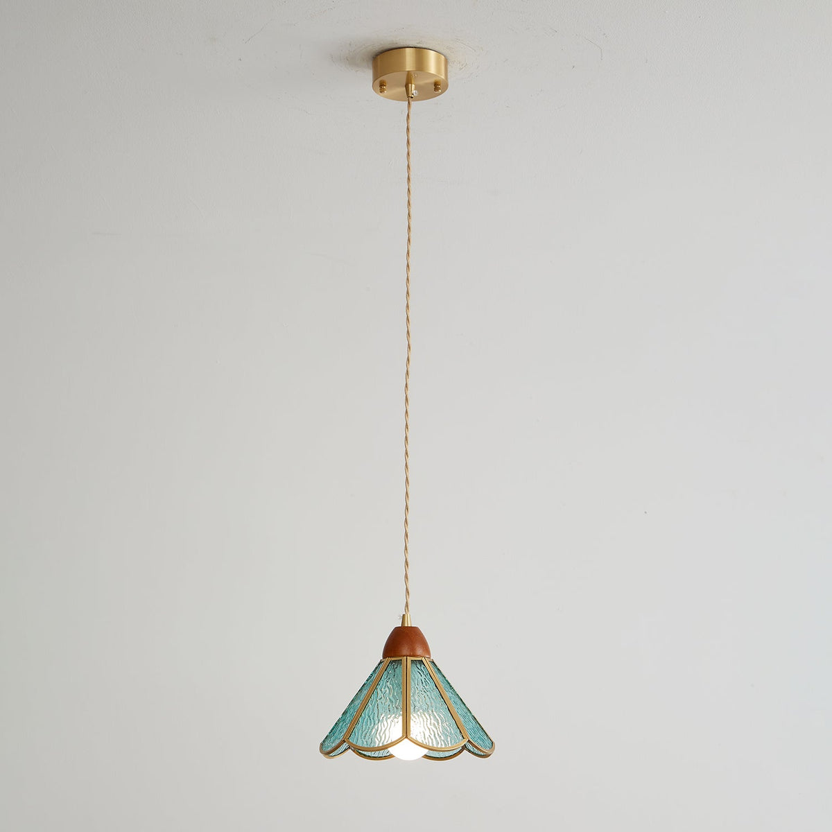 Creshen Pendelleuchte aus Holz und Glas im Vintage-Stil