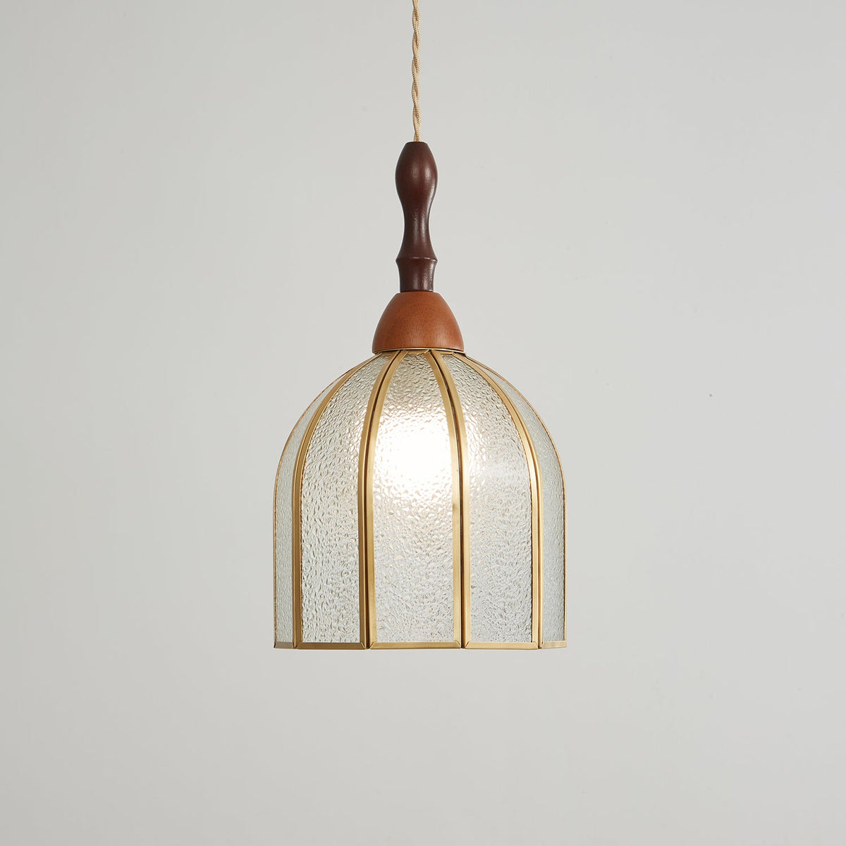 Creshen Pendelleuchte aus Holz und Glas im Vintage-Stil