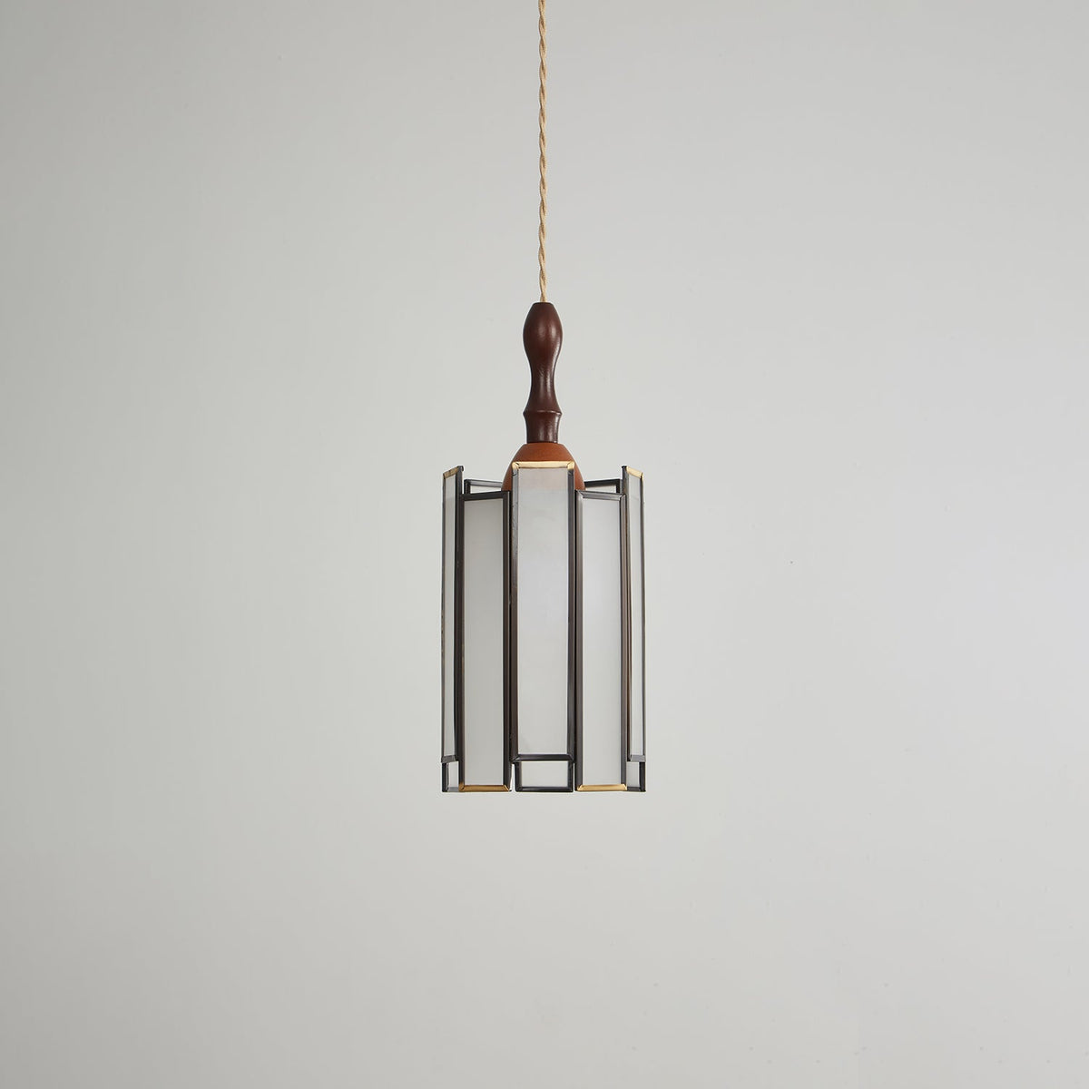 Creshen Pendelleuchte aus Holz und Glas im Vintage-Stil