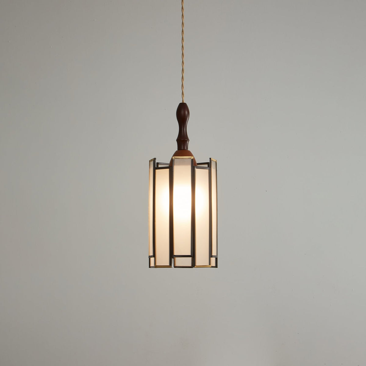 Creshen Pendelleuchte aus Holz und Glas im Vintage-Stil
