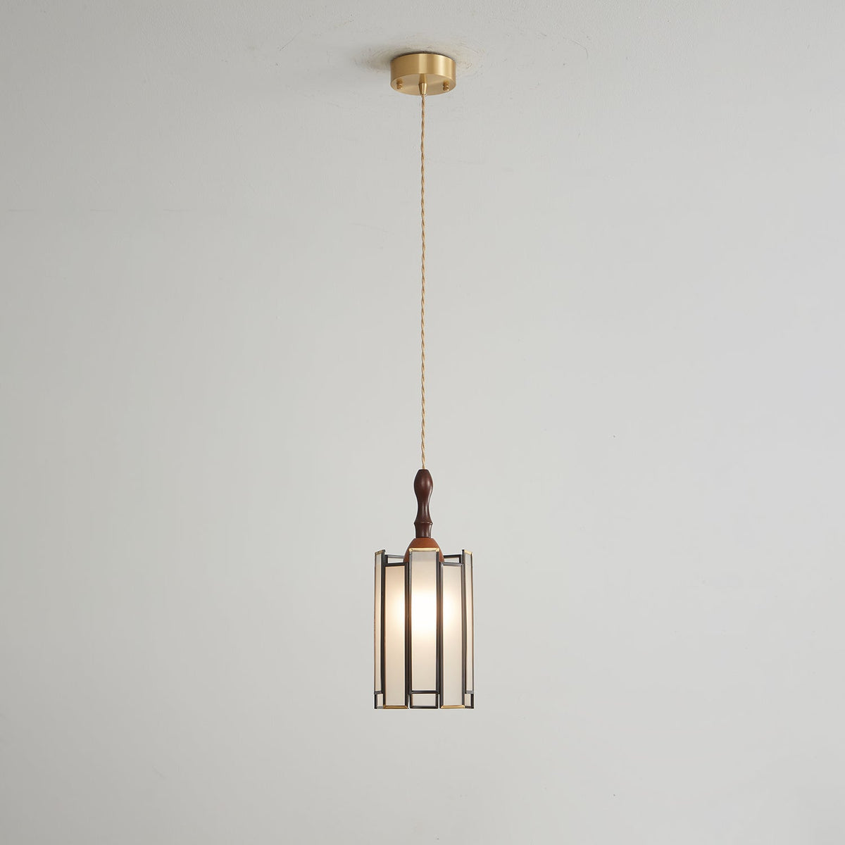 Creshen Pendelleuchte aus Holz und Glas im Vintage-Stil