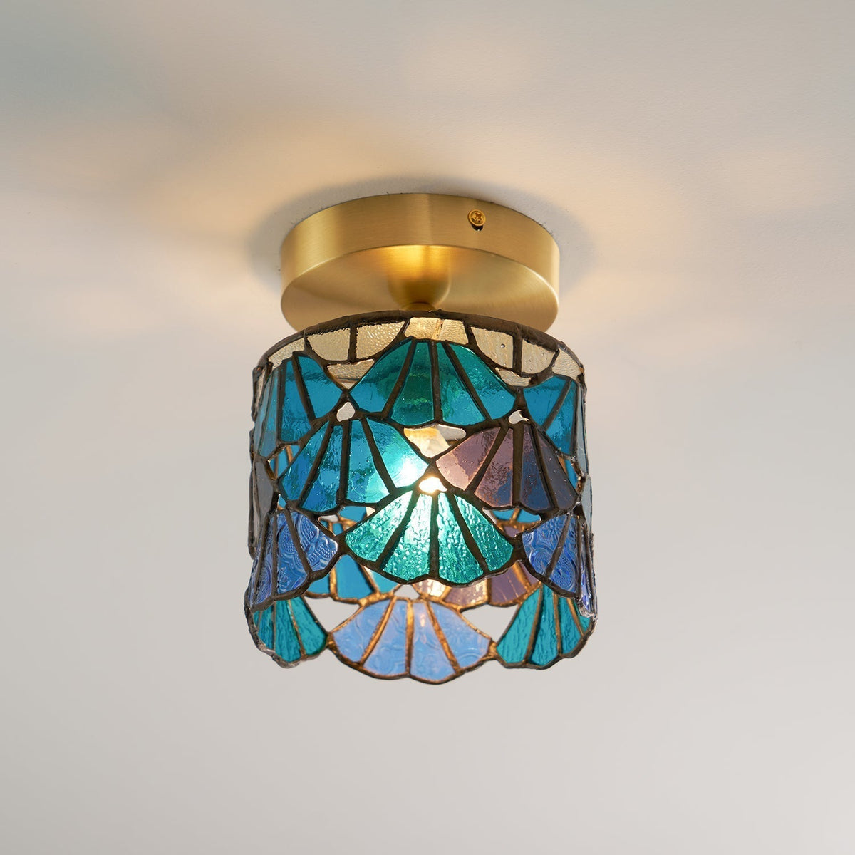 Rosavine Tiffany-Buntglas-Deckenleuchte