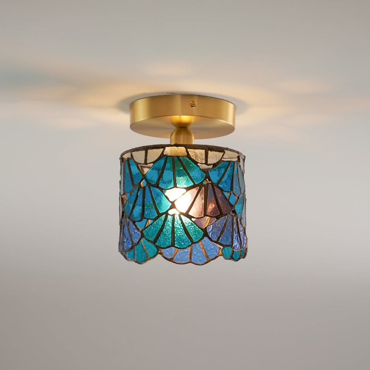 Rosavine Tiffany-Buntglas-Deckenleuchte