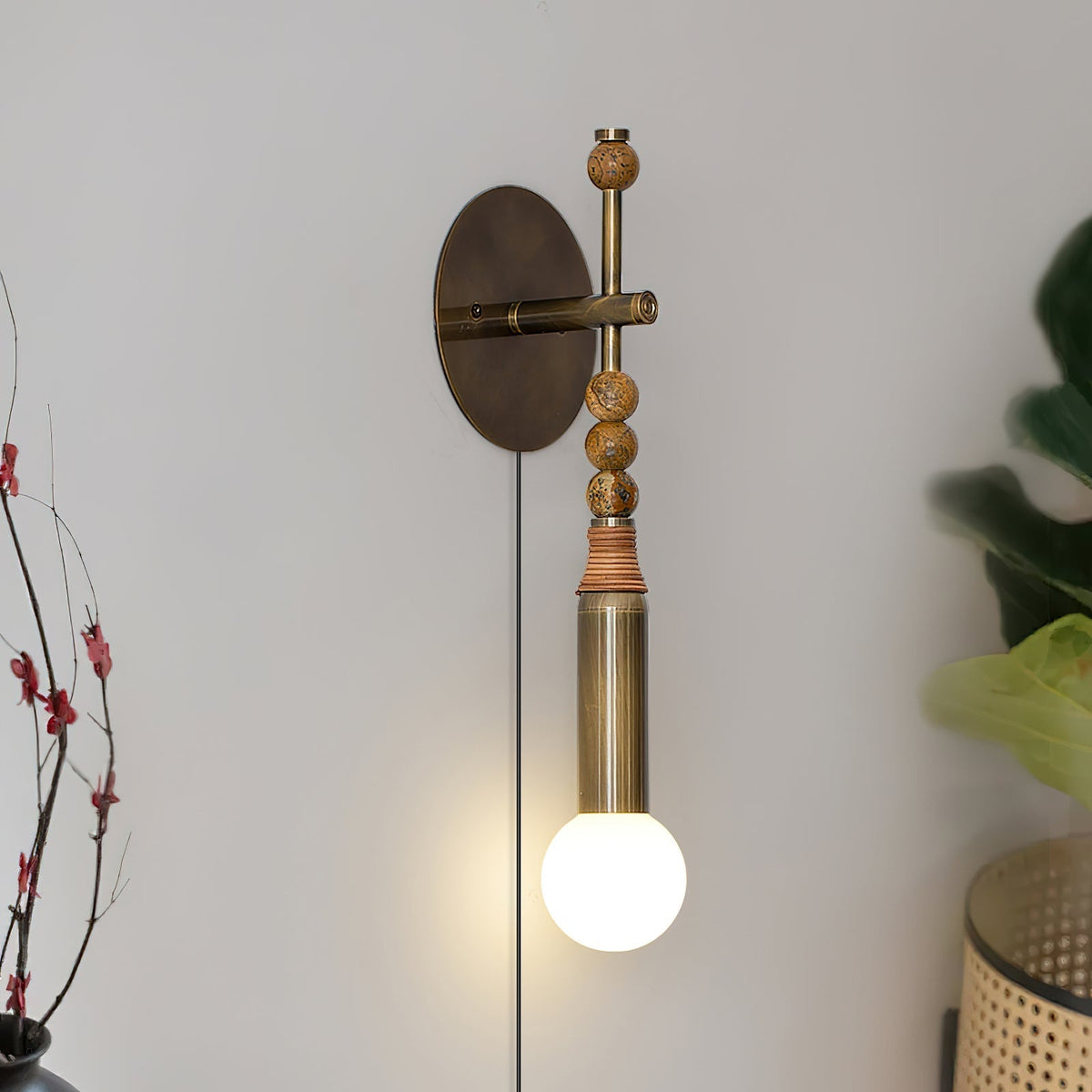 Evilor Premium Elegance Wandleuchte mit Stecker aus Marmor