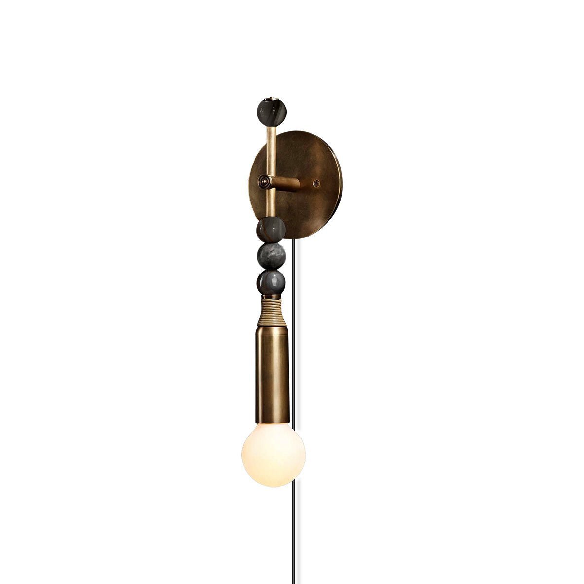 Evilor Premium Elegance Wandleuchte mit Stecker aus Marmor
