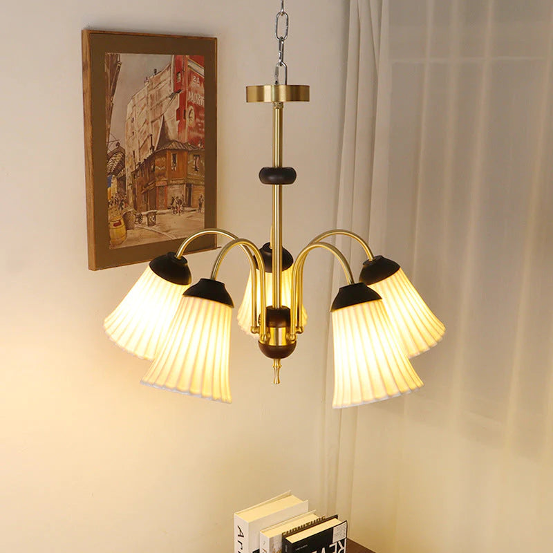 Arisha Retro LED Kronleuchter Gold Metall Esszimmer Schlafzimmer