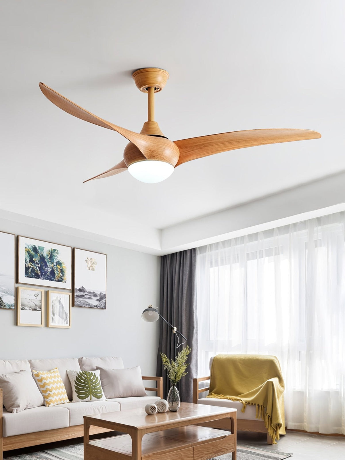 Selerena Deckenventilator mit Beleuchtung in natürlicher Tradition