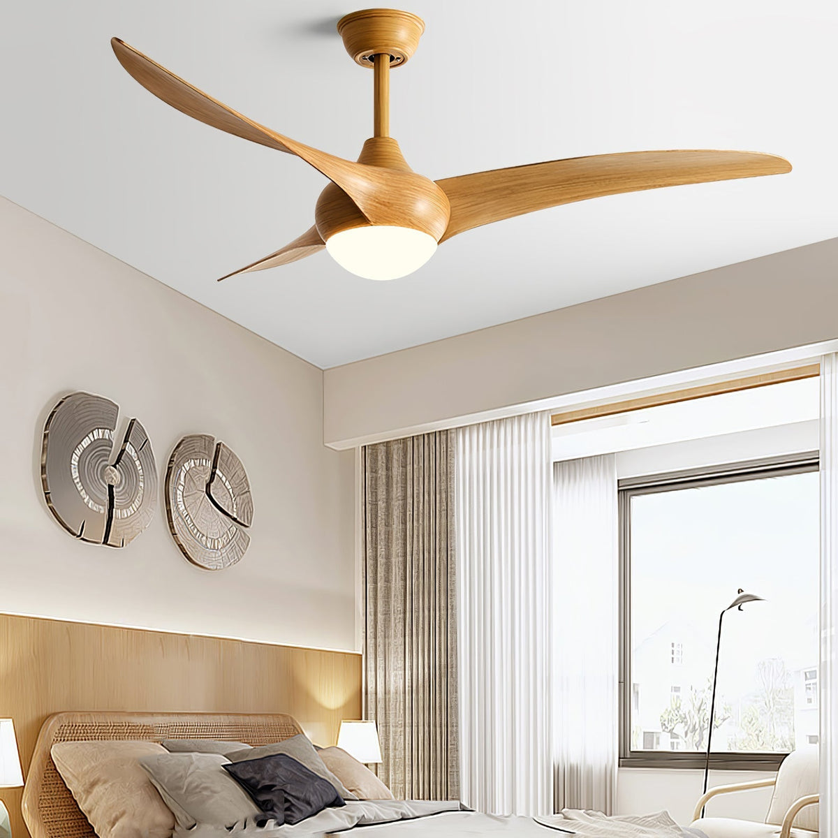 Selerena Deckenventilator mit Beleuchtung in natürlicher Tradition
