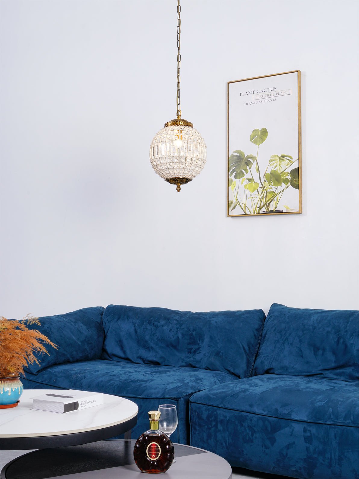 Elyinissa Kronleuchter Gold Kugel Kristall Vintage