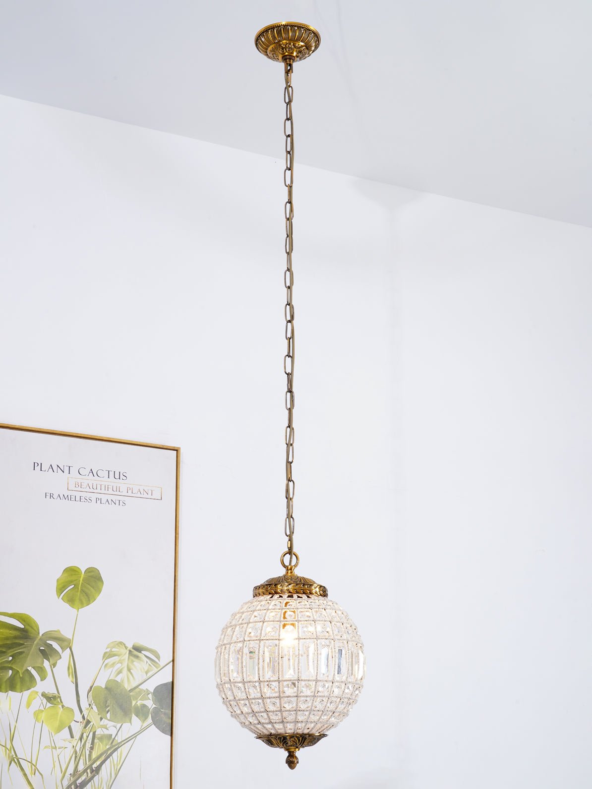 Elyinissa Kronleuchter Gold Kugel Kristall Vintage