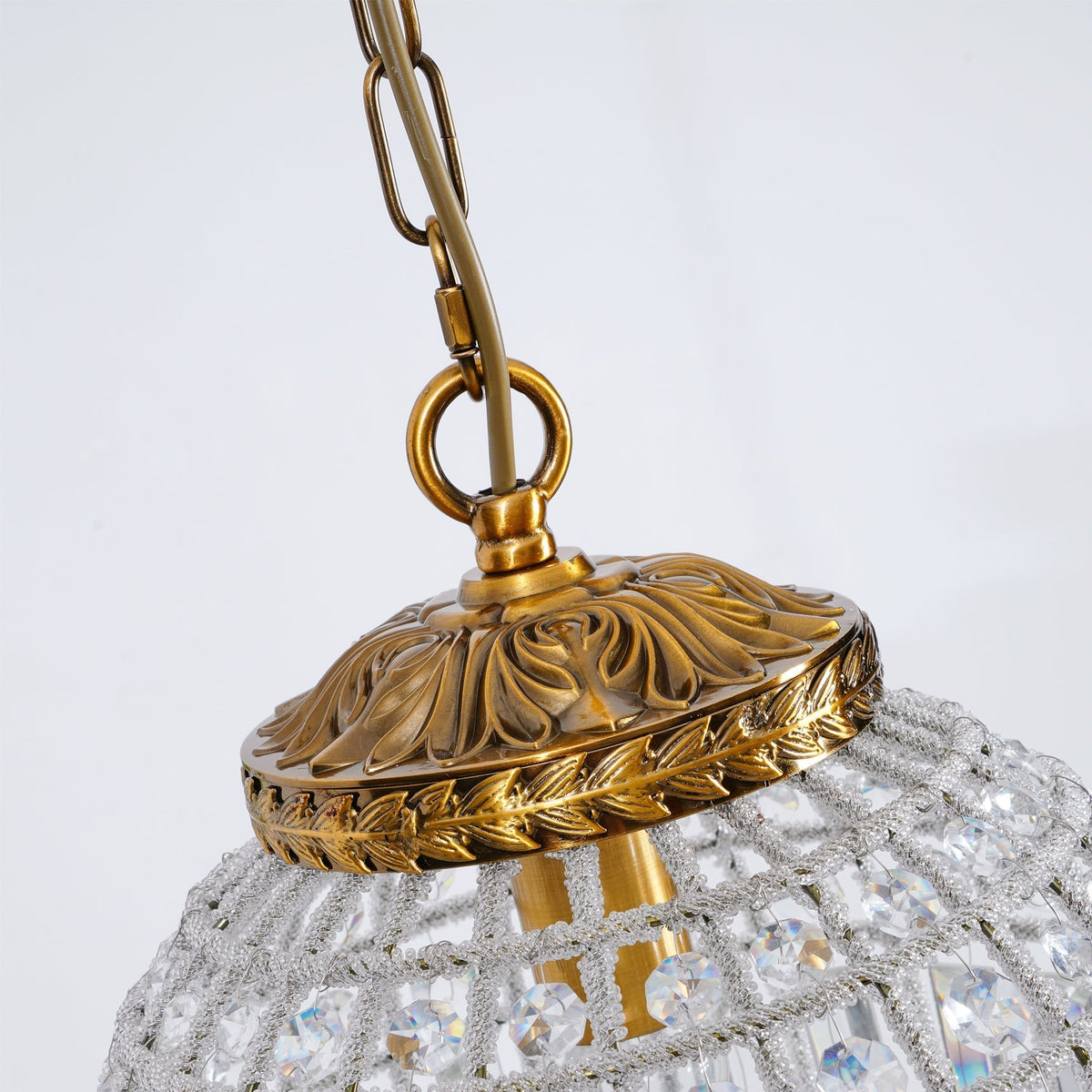 Elyinissa Kronleuchter Gold Kugel Kristall Vintage