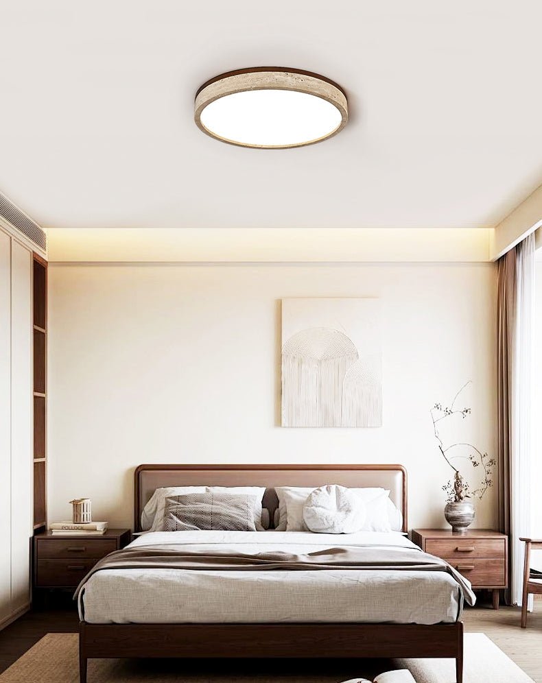 Xoan Glowly Travertine Halo runde Deckenleuchte