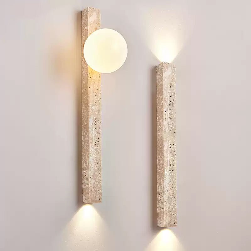 Elian Travertin-Platte Wandleuchte