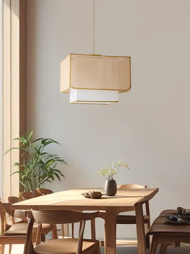 Yarrowford Pendelleuchte aus geflochtenem Rattan