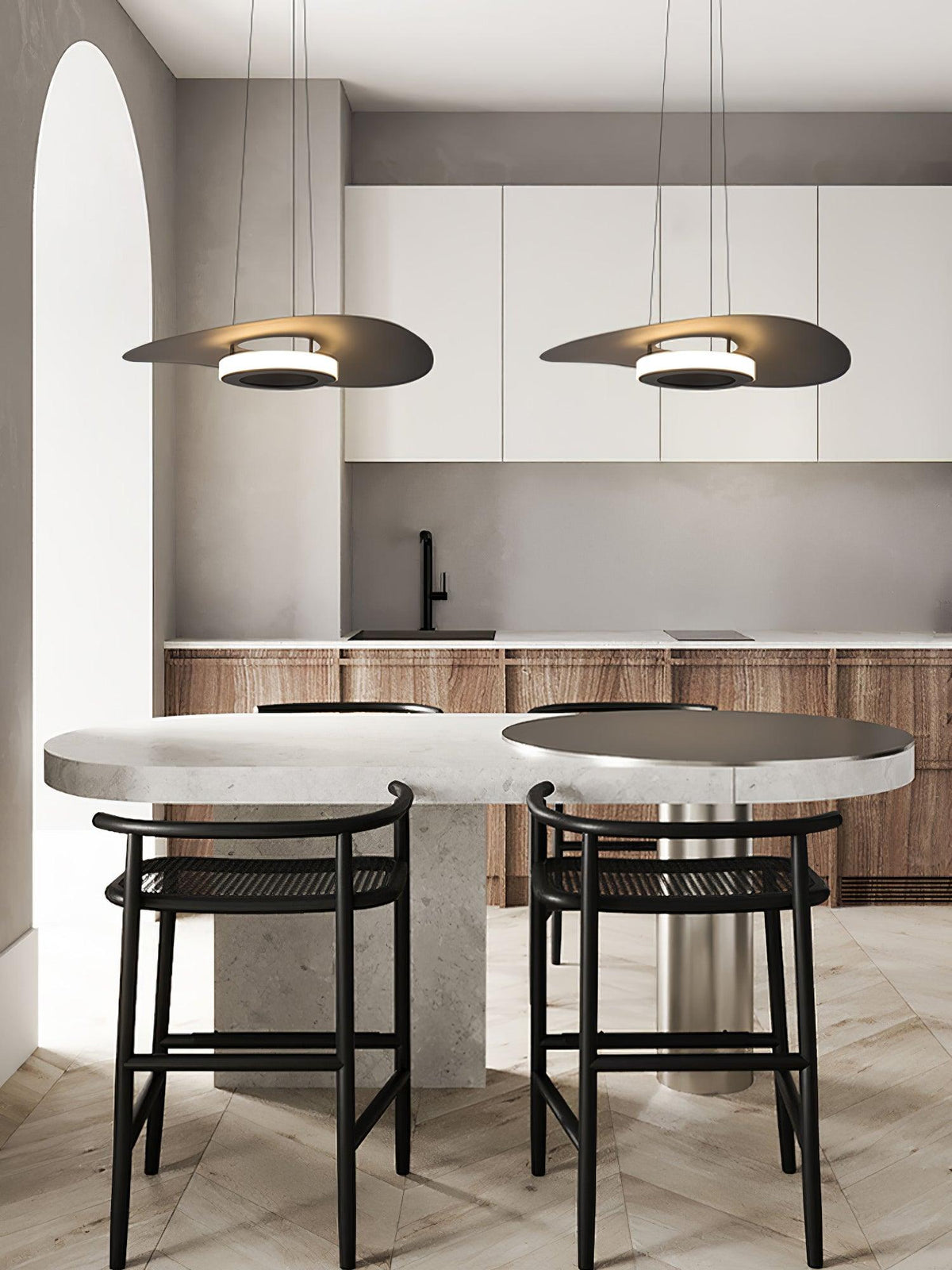 Woka Pendelleuchte Aluminium UFO-Ring Minimalistisch
