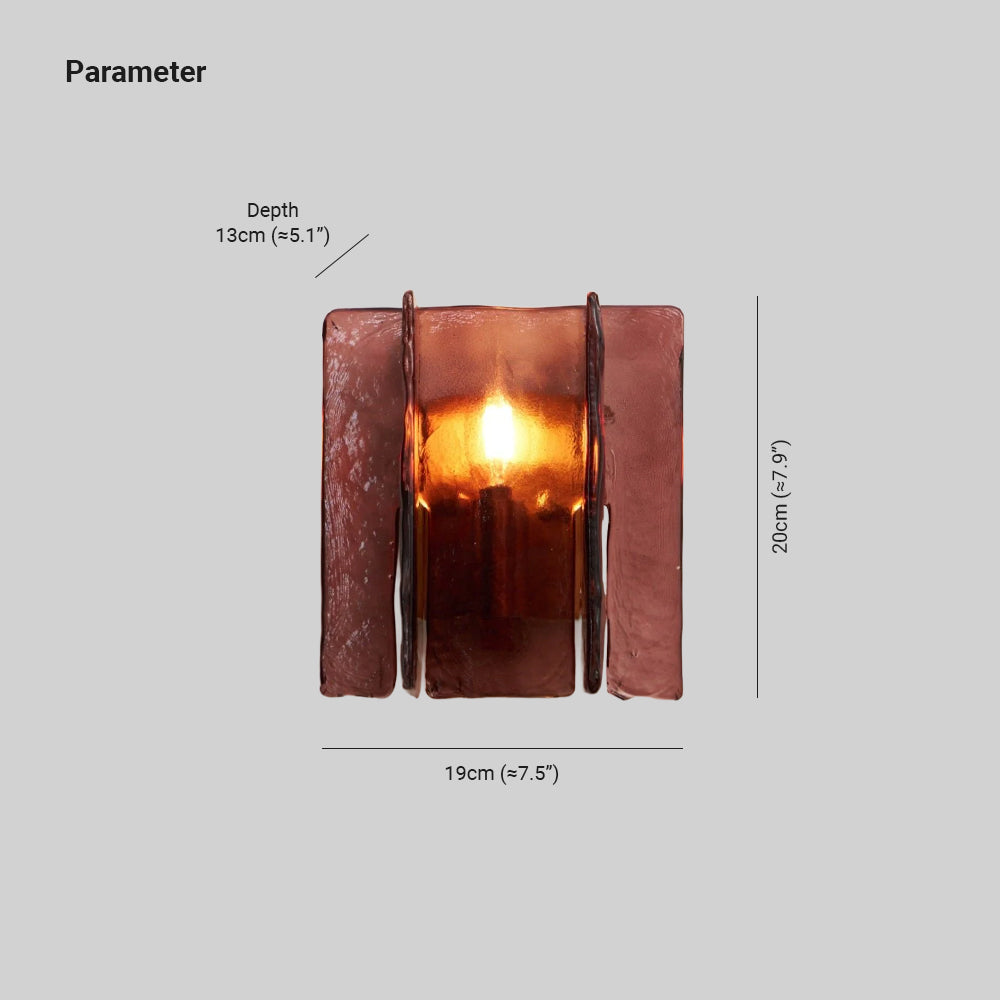 Erove Wandleuchte aus Glas in künstlerischer Kieselsteinform