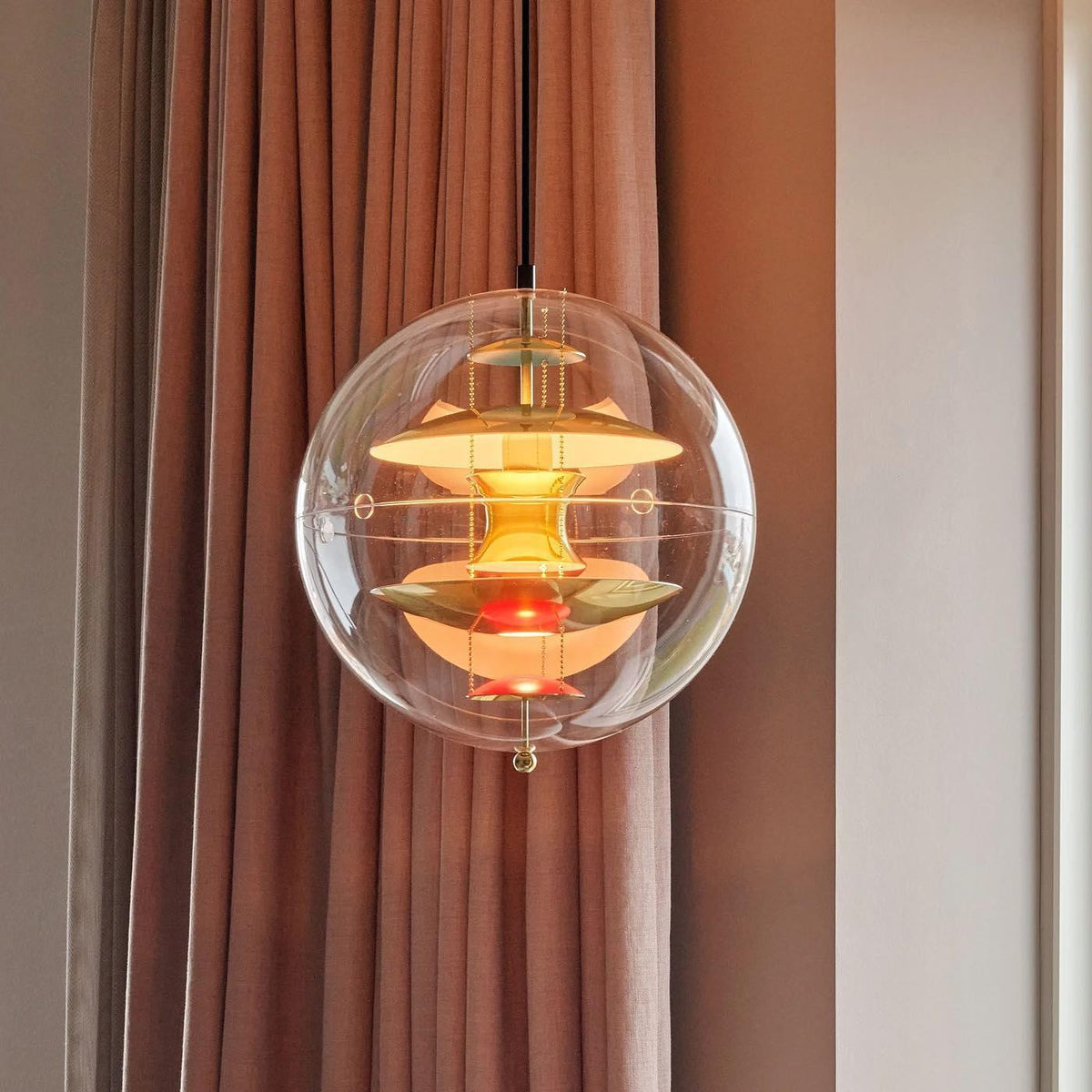 Pendelleuchte Floating Geometrische Schichten Klar Kugel Futuristisch modern
