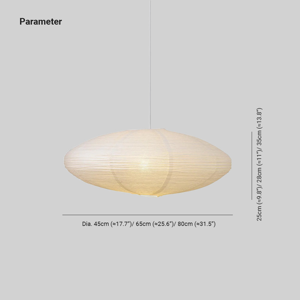 Piairaine Pendelleuchte aus Mispelblütenpapier in Kieselsteinform 15