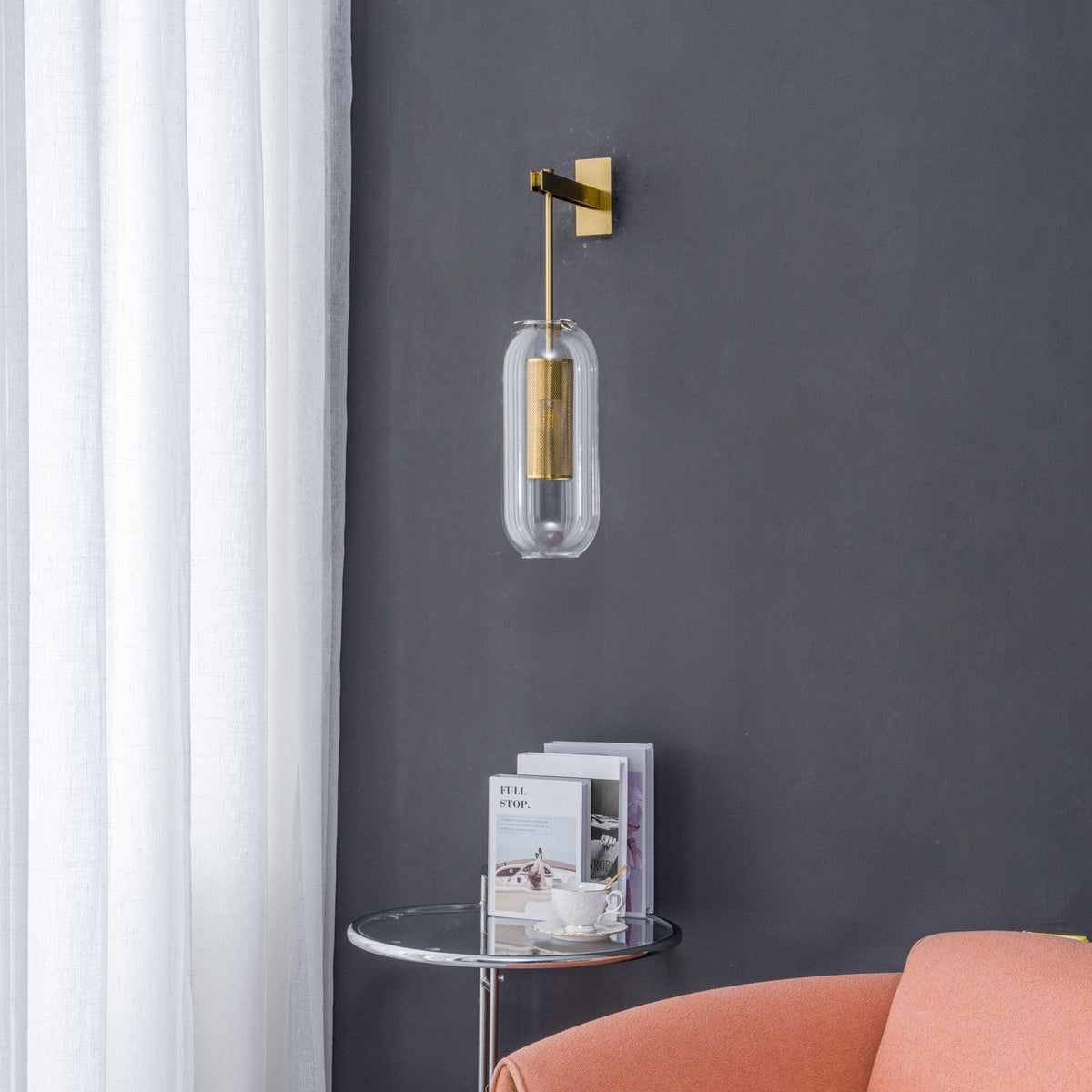 Eirinette Premium skandinavische Kunstglas-Wandleuchte