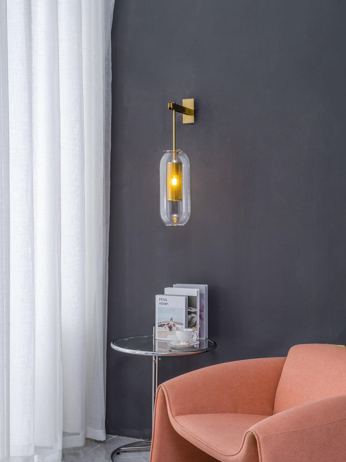 Eirinette Premium skandinavische Kunstglas-Wandleuchte