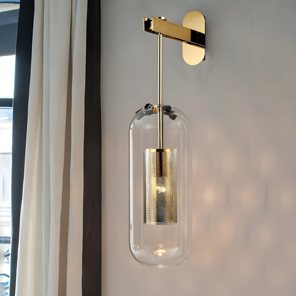 Eirinette Premium skandinavische Kunstglas-Wandleuchte