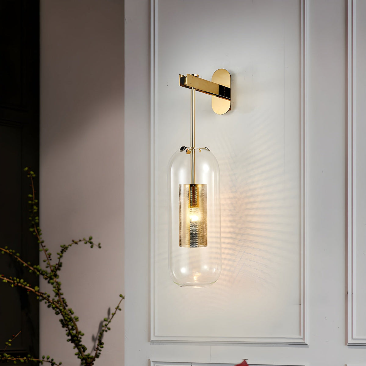 Eirinette Premium skandinavische Kunstglas-Wandleuchte